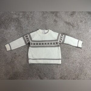 Vintage Fair Isle Sweet Cream Acrylic Vintage Baby Sweater Neutral Toddler 24 mo